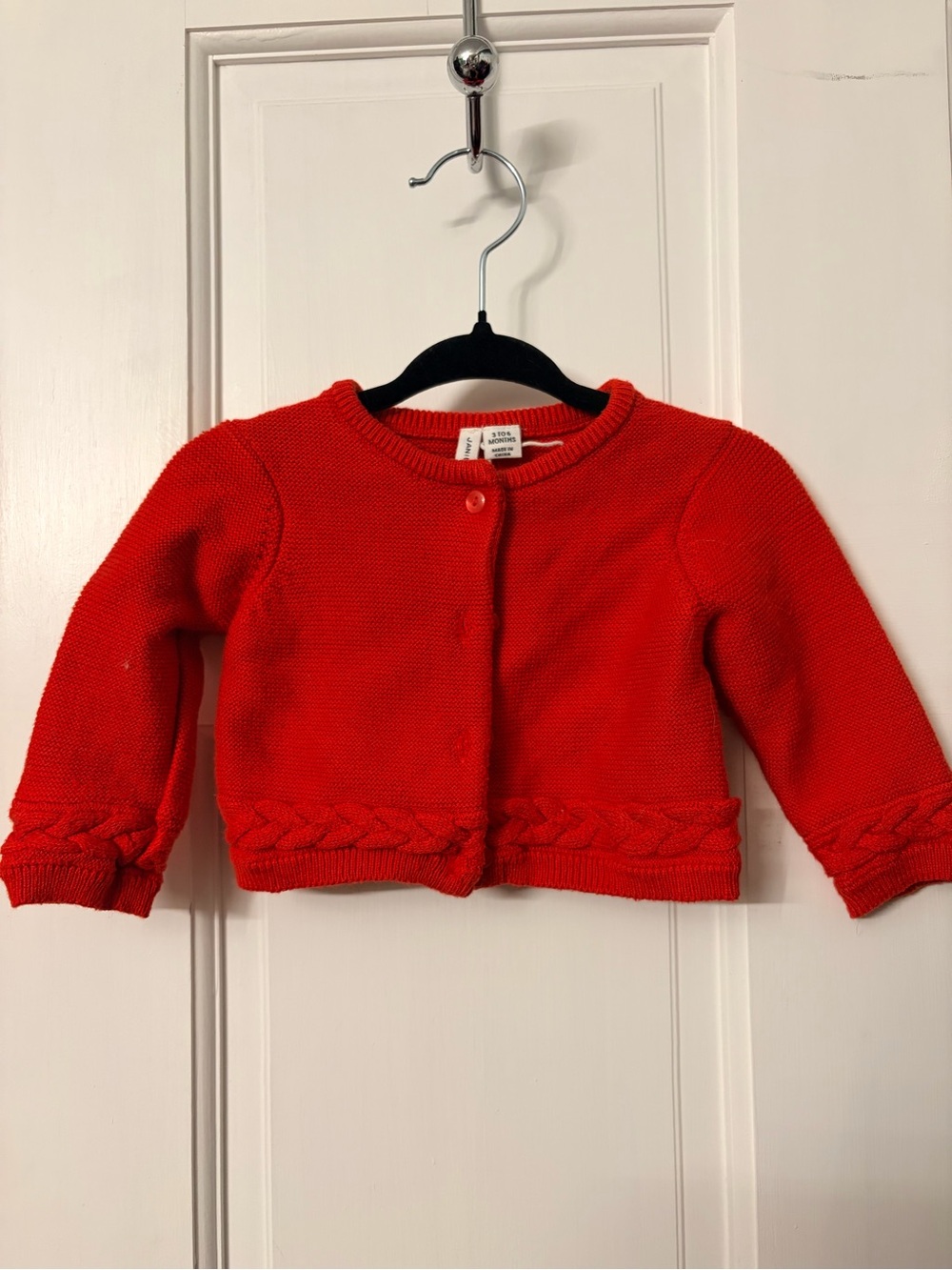 Janie and Jack Red Knit Cardigan